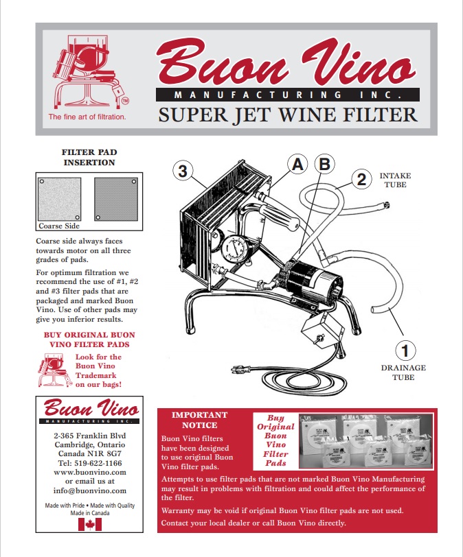 Servicing Your Buon Vino Wine Filtering Equipment Buon Vino Manufacturing